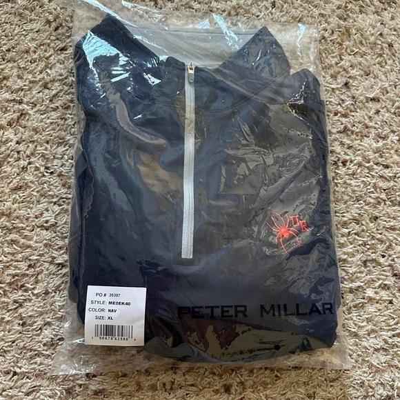 Peter Millar Richmond Spiders 1/4 Zip Size XL Pullover Golf Long Sleeve Navy - Picture 8 of 8